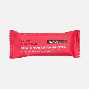 Батончик Рав Лайф Малиновая панакота б/сахара D3 веган 47г