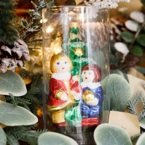 Украшение елочное Элита Дети у елки 14см стекло в упаковке ГФ-647
