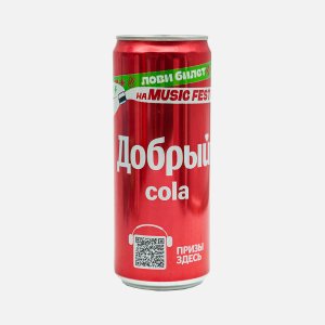 Напиток Добрый Кола газированный ж/б 0,33л