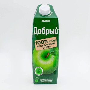 Сок Добрый яблочный 100% 1л