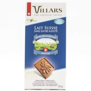 Шоколад Вилларс молочный без добавления сахара 100г