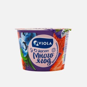 Йогурт Виола Вери Берри с черникой и клубникой 2.6% пл/ст 180г