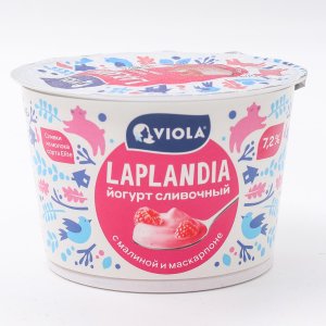 Йогурт Виола Лапландия сливочный малина/сыр Маскарпоне 7.2% 180г