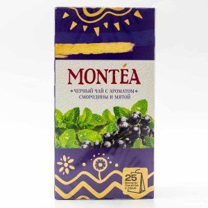 Чай Монти черный с ароматом смородины и мяты в саше 25шт*1,8г