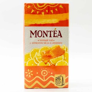 Чай Монти черный с ароматом меда и лимона в саше 25шт*1,8г