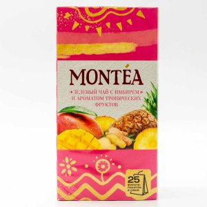 Чай Монти зеленый с имбирем и ароматом тропических фруктов 25шт*1,8г