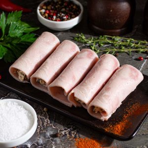 Рулетики из ветчины с грибной начинкой вес