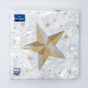 Салфетки Арт Букет Золотая звезда бум 33*33 3сл 20 лист