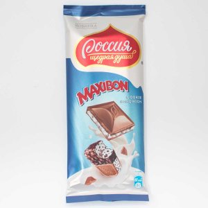 Шоколад Россия Максибон с двухслойной начинкой со вкусом мороженного и печеньем 80г