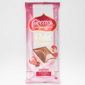 Шоколад Россия Йогурт клубника-роза 82г