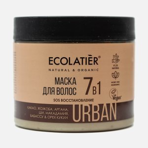 Маска д/волос Эколатье Урбан СОС Восстановл 7в1 какао/жожоба 380мл