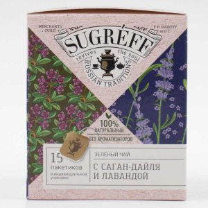 Чай Сугревъ зеленый с сааган-дайля и лавандой 15пак 27г