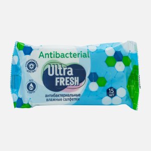 Салфетки Ультра Фреш Антибактериальные влажные 15шт