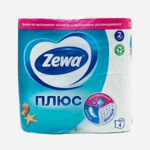 Бумага туалетная Зева плюс Свежесть океана 2сл 4рул