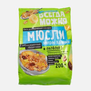 Мюсли Всегда можно Завтрак здоровья без сахара 200г