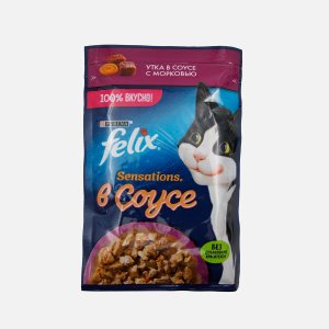 Корм Феликс Сенсейшнс утка/морковь в соусе пауч 75г