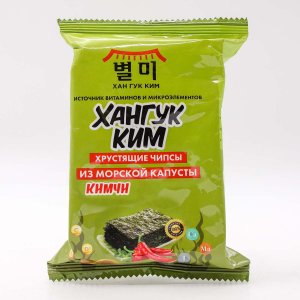 Чипсы Хангук Ким Кимчи хрустящие из морской капусты 5г