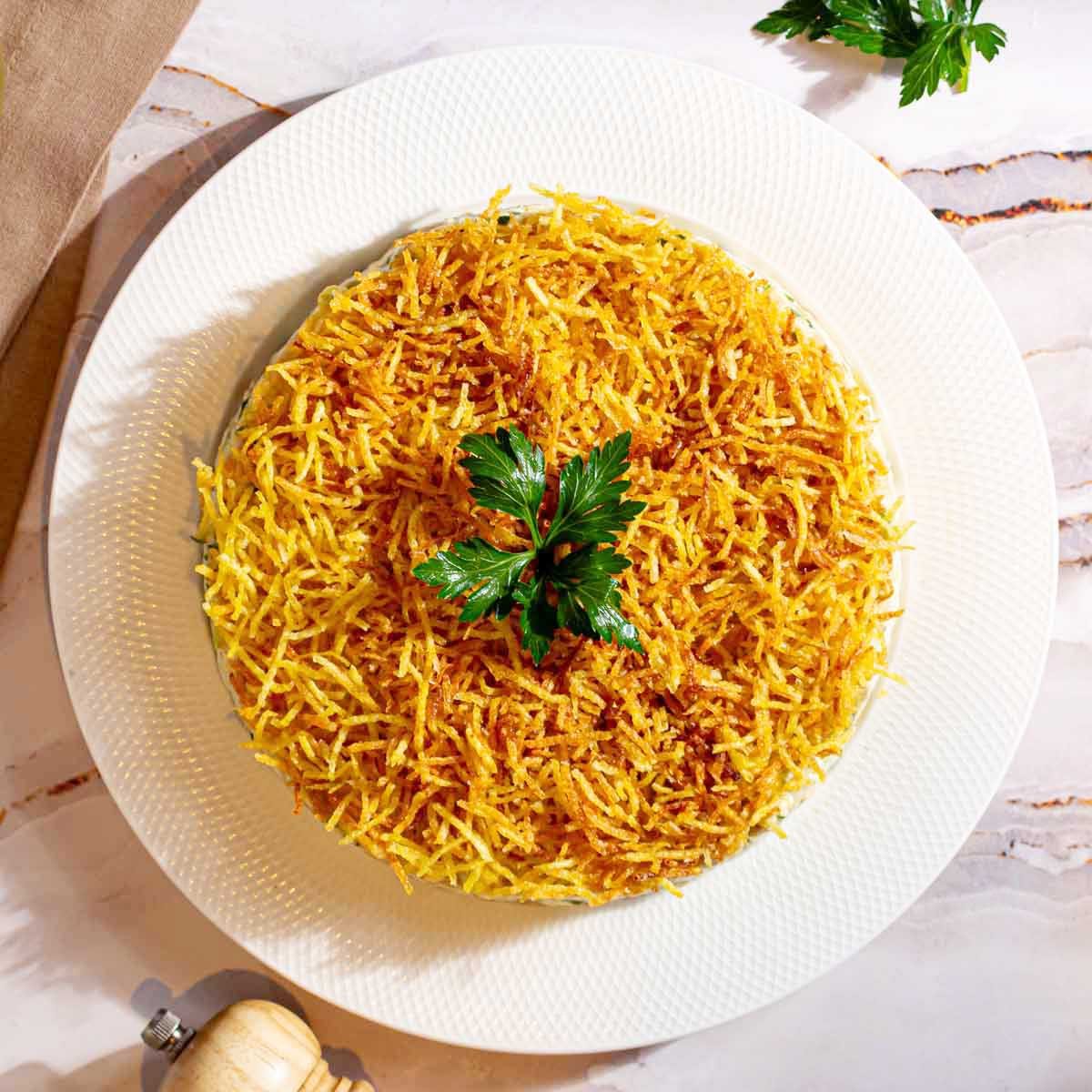 Салат Гнездо глухаря с курицей вес