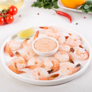 Креветки тигровые отварные 200/40/8г