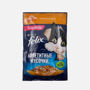 Корм Феликс Аппетитные кусочки курица в желе 75г