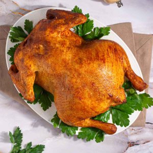 Цыпленок фаршированный яблоками и черносливом в рукаве вес