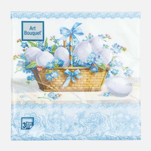 Салфетки АртБукетПасхальная корзина бум 33*33 3сл 20 лист