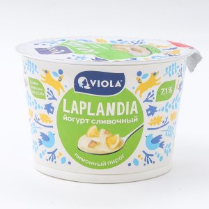 Йогурт Виола Лапландия сливочный Лимонный пирог 7.1% 180г
