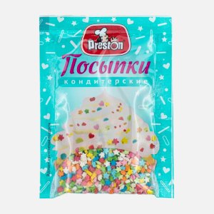 Посыпки Престон Радуга-конфетти кондитерские декоративные 7г