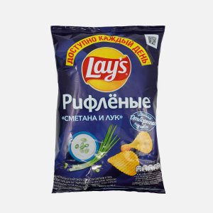 Чипсы Лэйс Рифленые Сметана и лук пл/уп 70г