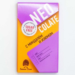 Шоколад Сибирский кедр без сахара с миндалем/изюмом 30г