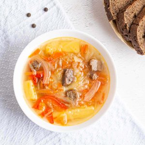 Щи из свежей капусты с мясом вес
