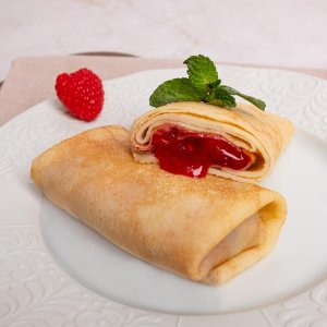 Блинчики с малиной вес