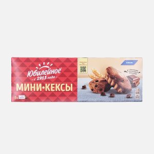 Мини-кексы Юбилейное с кусочками темн шок/какао 140г