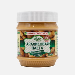 Паста Азбука продуктов Арахисовая классическая без сахара пл/б 340г