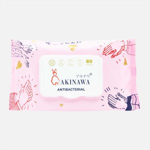 Салфетки Акинава антибактериальные с алоэ влажные 80шт