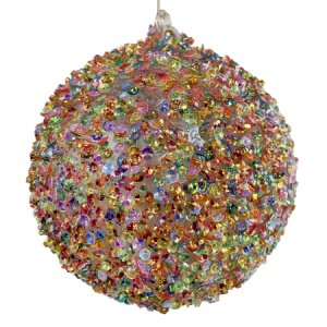 Украшен елочШишиШарик с цветными пайетками 12см стекло 62810