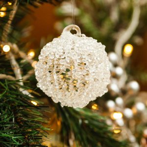 Украшен елочШишиШар из стеклянных нитей с бисером 6см стекло 62826