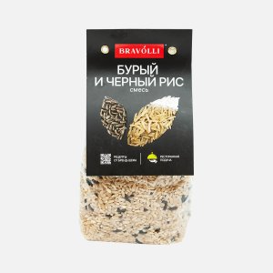 Смесь риса Браволли бурый и черный пл/пак 350г