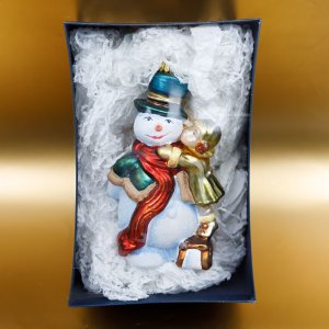 Фигурка Одеваем снеговика 12х9х2см стекло 4038К19