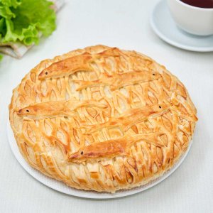 Пирог слоеный с семгой и рикоттой без лука вес