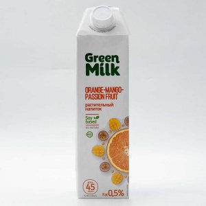 Напиток Грин Милк Апельсин, манго, маракуйя на соевой основе т/п 1л