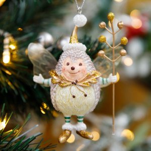 Украшение елочное Сказочный ежик стекло 7,5х4,5х8,5см 208316