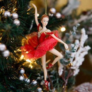Украшение елочное Балерина Кармен стекло 10х4х18см 228042