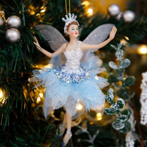 Украшение елочное Балерина Голубая птица стекло 10х7,5х15см 238079