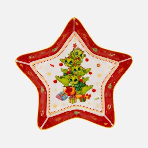 Блюдо Лефард С Новым годом в форме звезды крас 17,5х17,5х3,5см фарфор