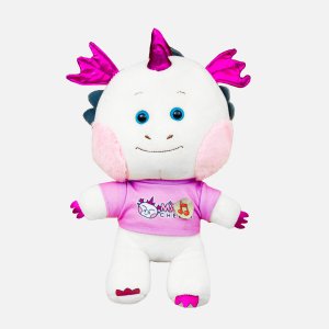 Игрушка мягк МаксиТойз Дракончик с роз щечками в футболке 25см иск мех