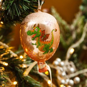 Украшение елочное Шарик L7 W7 H11см 2в стекло 794241