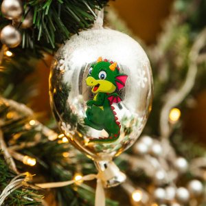 Украшение елочное Шарик L7 W7 H11см 2в стекло 794243