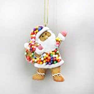 Изделие декорат Пряничный Дед Мороз подвесное L6 W1 H8см полимер 782475