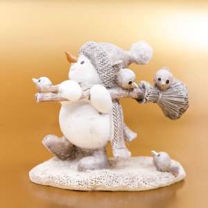 Фигурка декор Снеговик L11 W5 H9см полимер 791665